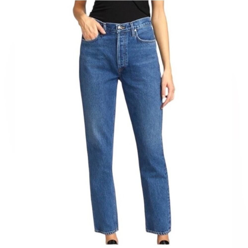 Goldsign Harper Straight Leg Ankle Cropped Jeans Blue Size 29